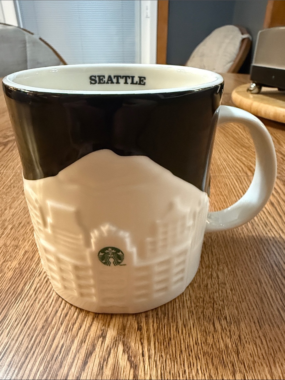 Starbucks Black and White Seattle Relief Ceramic Mug